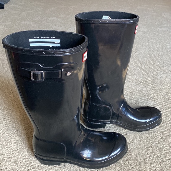 Hunter Original Tall Gloss Rain Boots Size 6 - Picture 4 of 8